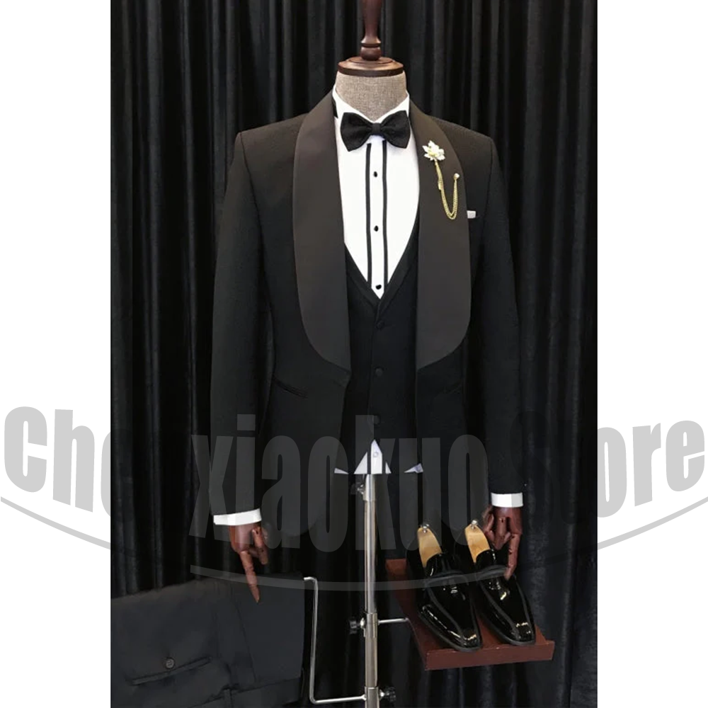 Formal Wear For Men Black Suit - Black Men Suits Chic Shawl Lapel