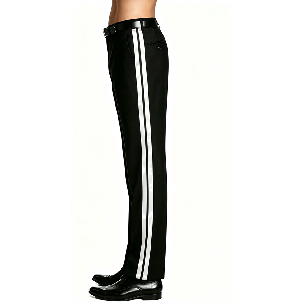 Double stripe Men's Tuxedo Dre - Dress Pant Flat Front 评论和价格