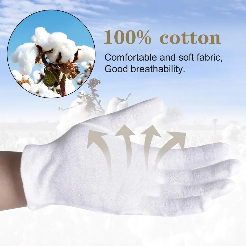1pair White Cotton Gloves Men  - Formal Wear Gloves Men 评论和价格