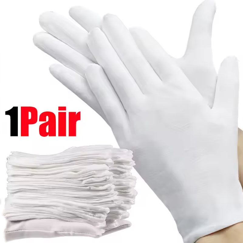 1pair White Cotton Gloves Men  - Formal Wear Gloves Men 评论和价格