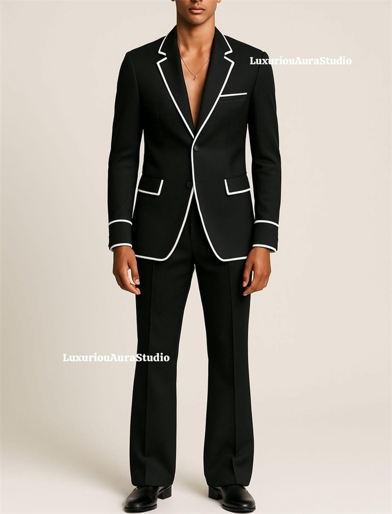 Designer Black Men Suit Set 2  - Formal Wear For Men Black Suit 评论和价格