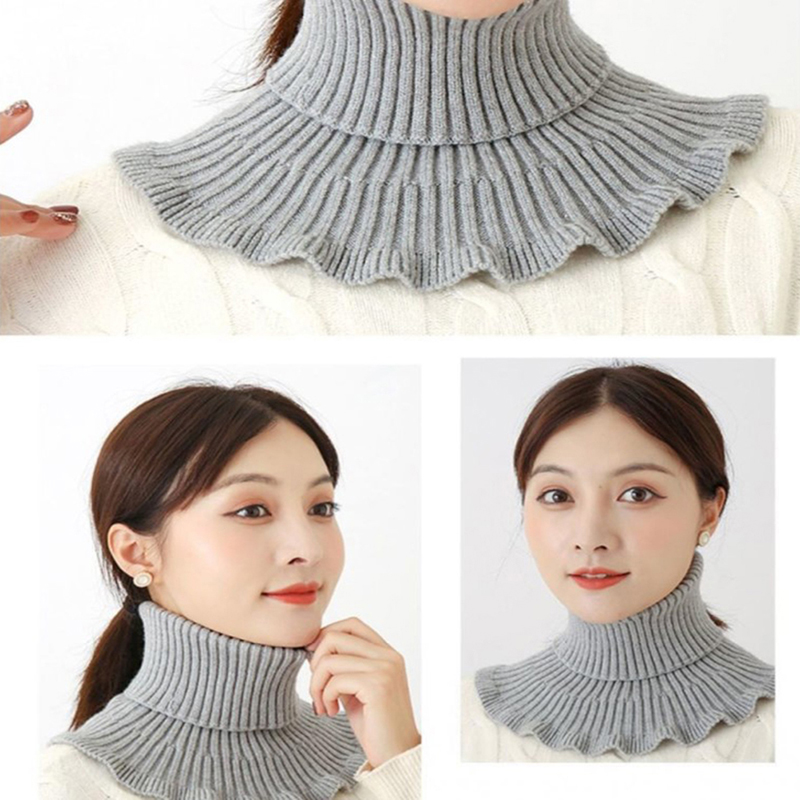 New-Warm Knitted Fake Collar W - Windsor Knot Tie 评论和价格