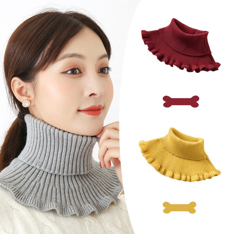 New-Warm Knitted Fake Collar W - Windsor Knot Tie 评论和价格