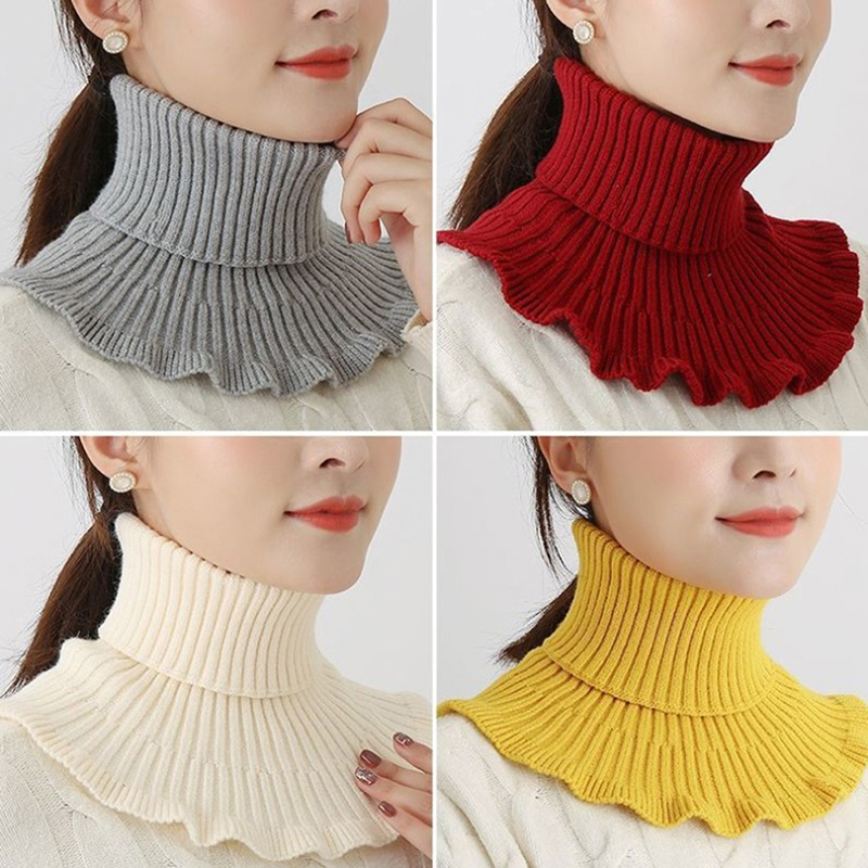 New-Warm Knitted Fake Collar W - Windsor Knot Tie 评论和价格