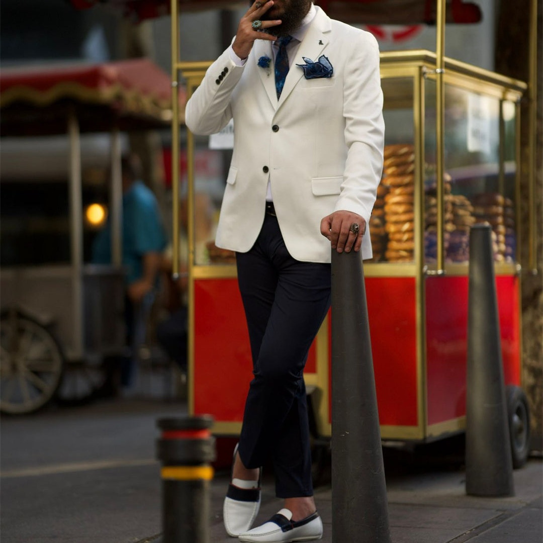 Ivory Formal Men's Suits Notch - Men'S Formal Wear Not Suit 评论和价格