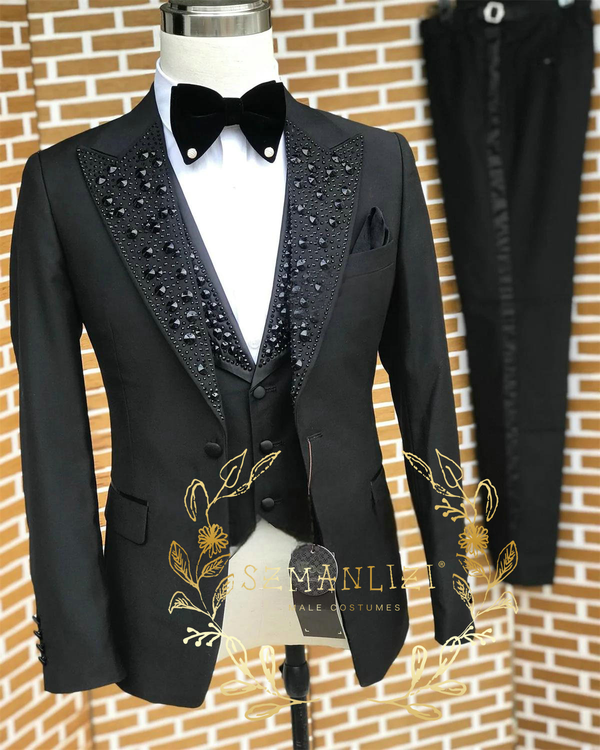 Black Men Suits Luxury Stone C - Formal Wear For Men Black Suit 评论和价格