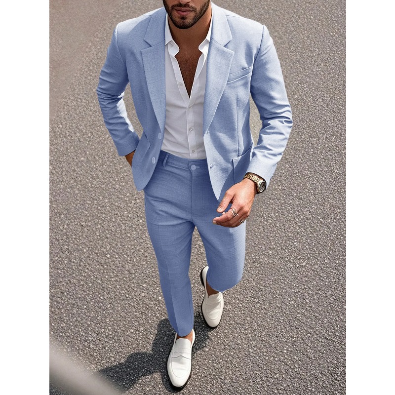 Business Men's Solid Color Sui - Men'S Formal Dinner Wear 评论和价格