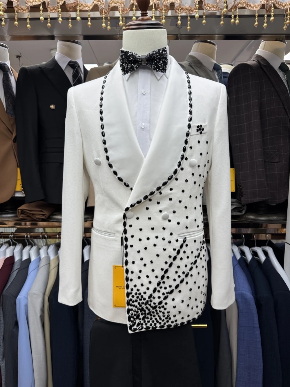 White Groom Men Suit Set 2 Pie - Formal Wear For Men Black Suit 评论和价格