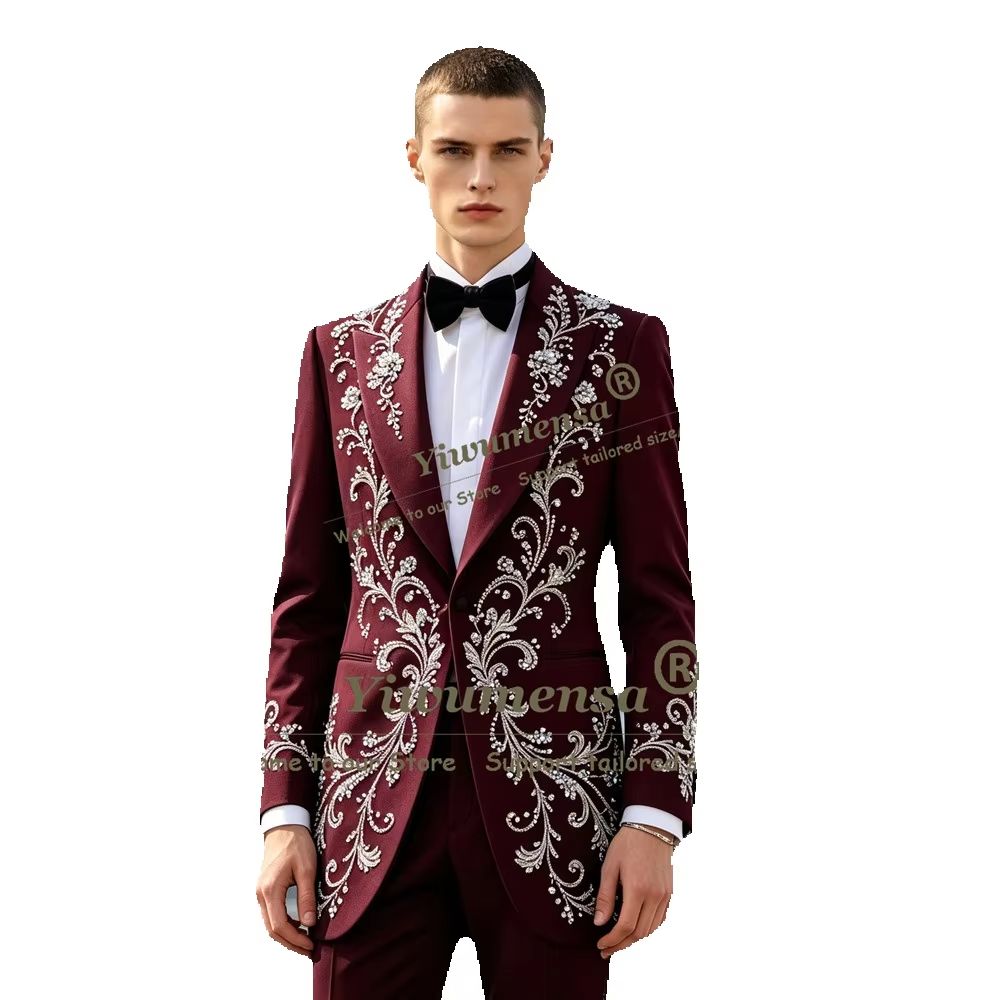 Luxury Crystals Beading Suits  - Men'S Formal Dinner Wear 评论和价格