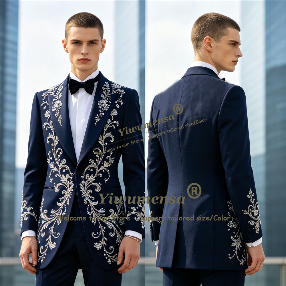 Luxury Crystals Beading Suits  - Men'S Formal Dinner Wear 评论和价格