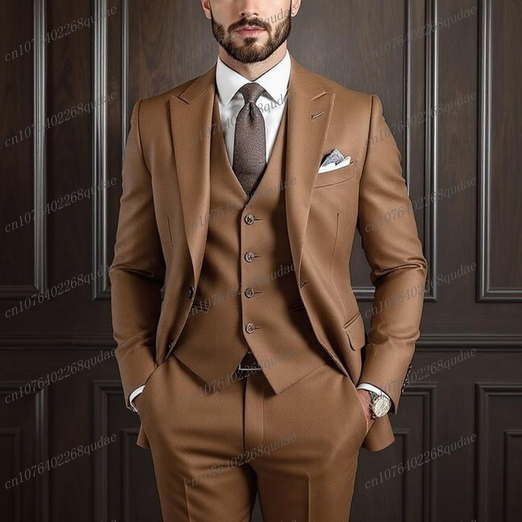 Brown Formal Occasion Men Suit - Formal Wear Jersey For Men 评论和价格