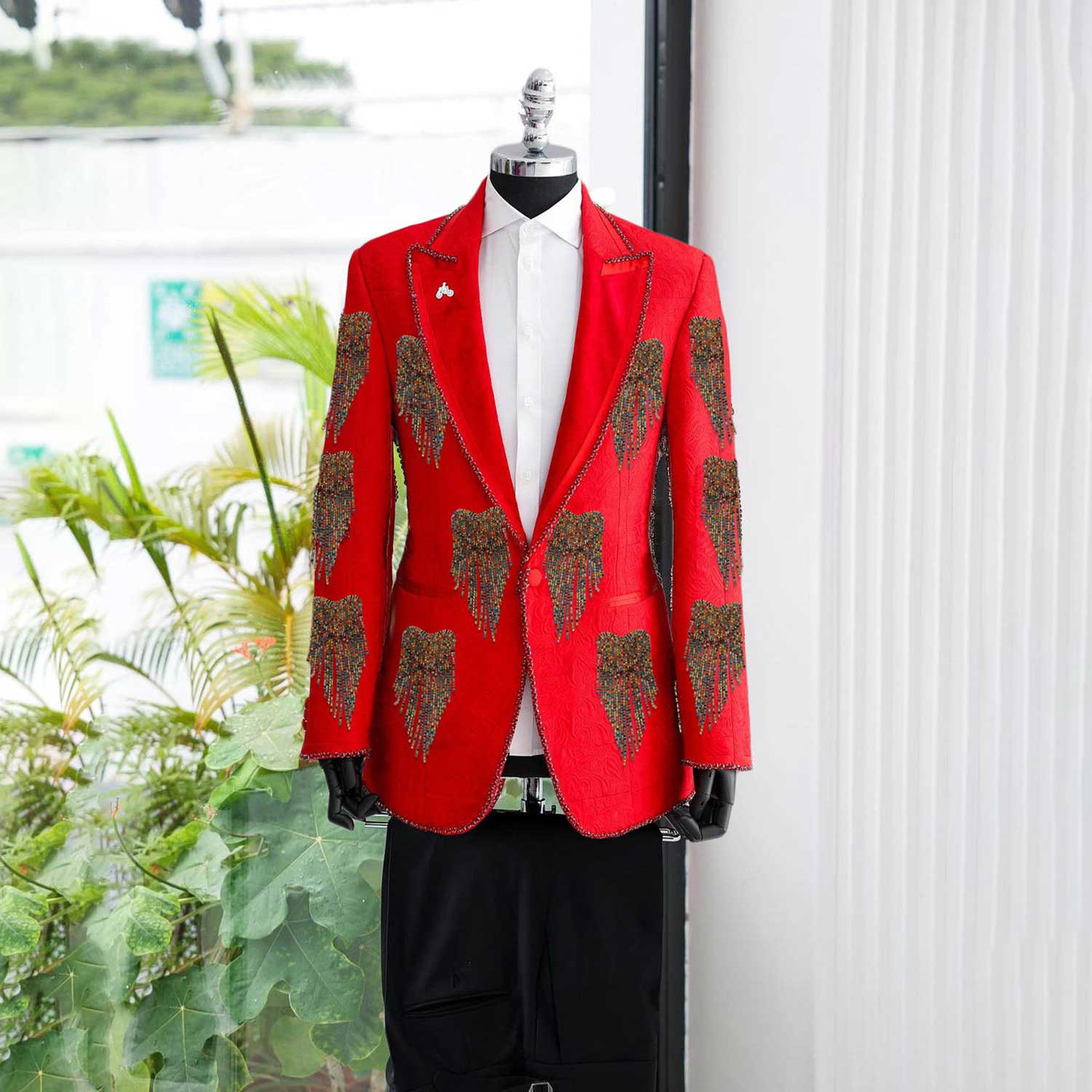 Fashion Wedding Men Suit Cryst - Formal Wear For Men Black Suit 评论和价格