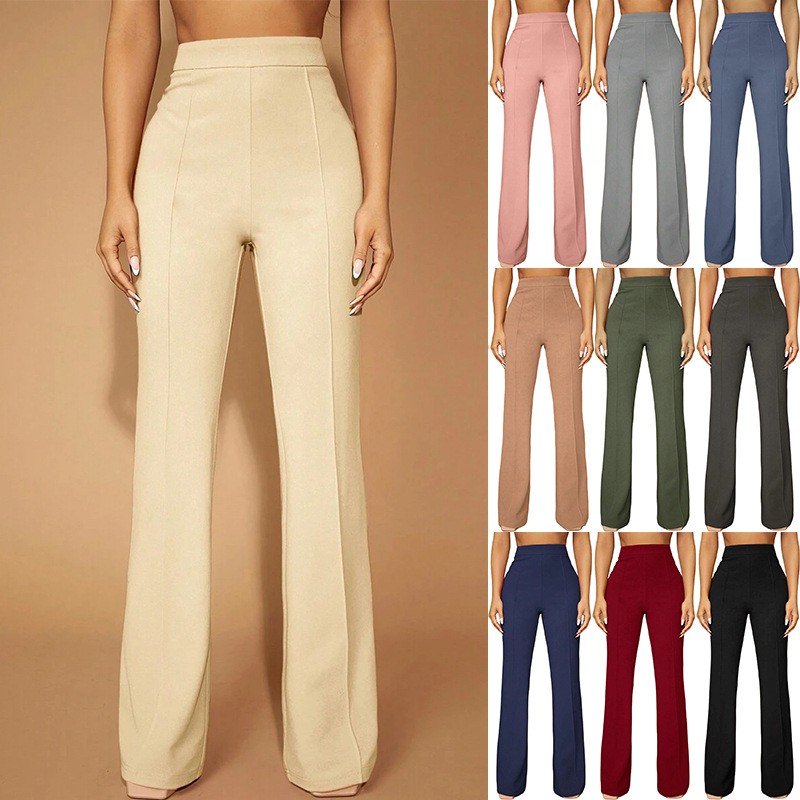Summer Women's Pants High Wais - Dress Pant Flat Front 评论和价格