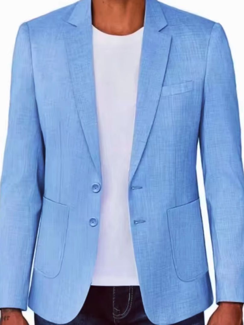 Slim Fit Men's Beige/Blue Line - Men Formal Wear Design 评论和价格