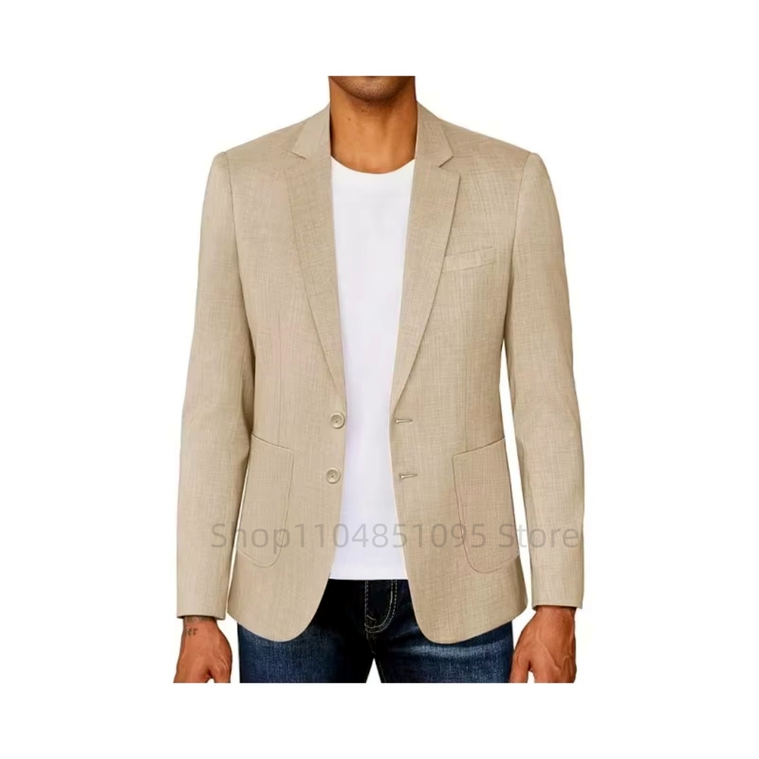 Slim Fit Men's Beige/Blue Line - Men Formal Wear Design 评论和价格