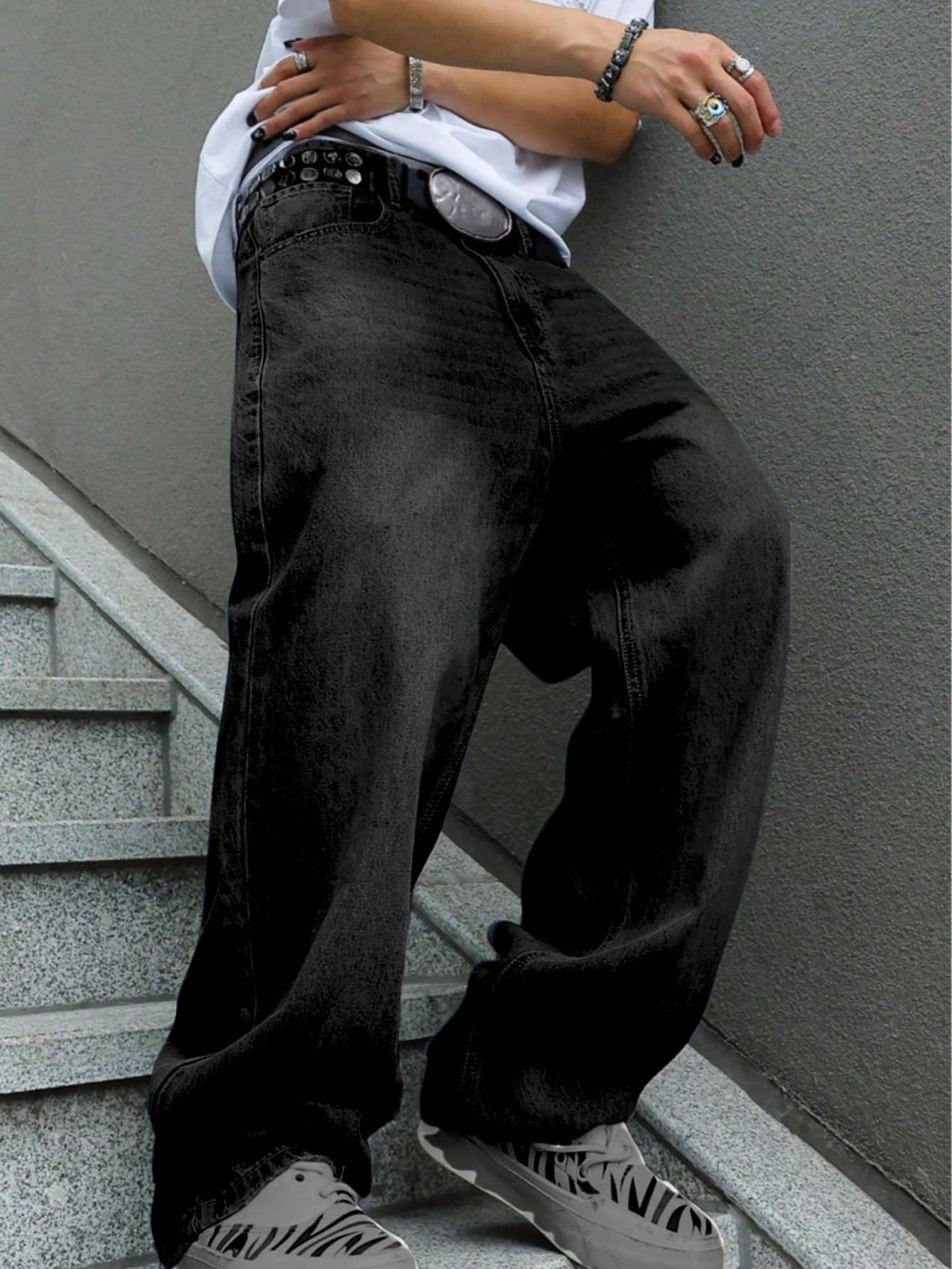 Men'S Straight-Leg Loose Jeans - Men Formal Wear Design 评论和价格