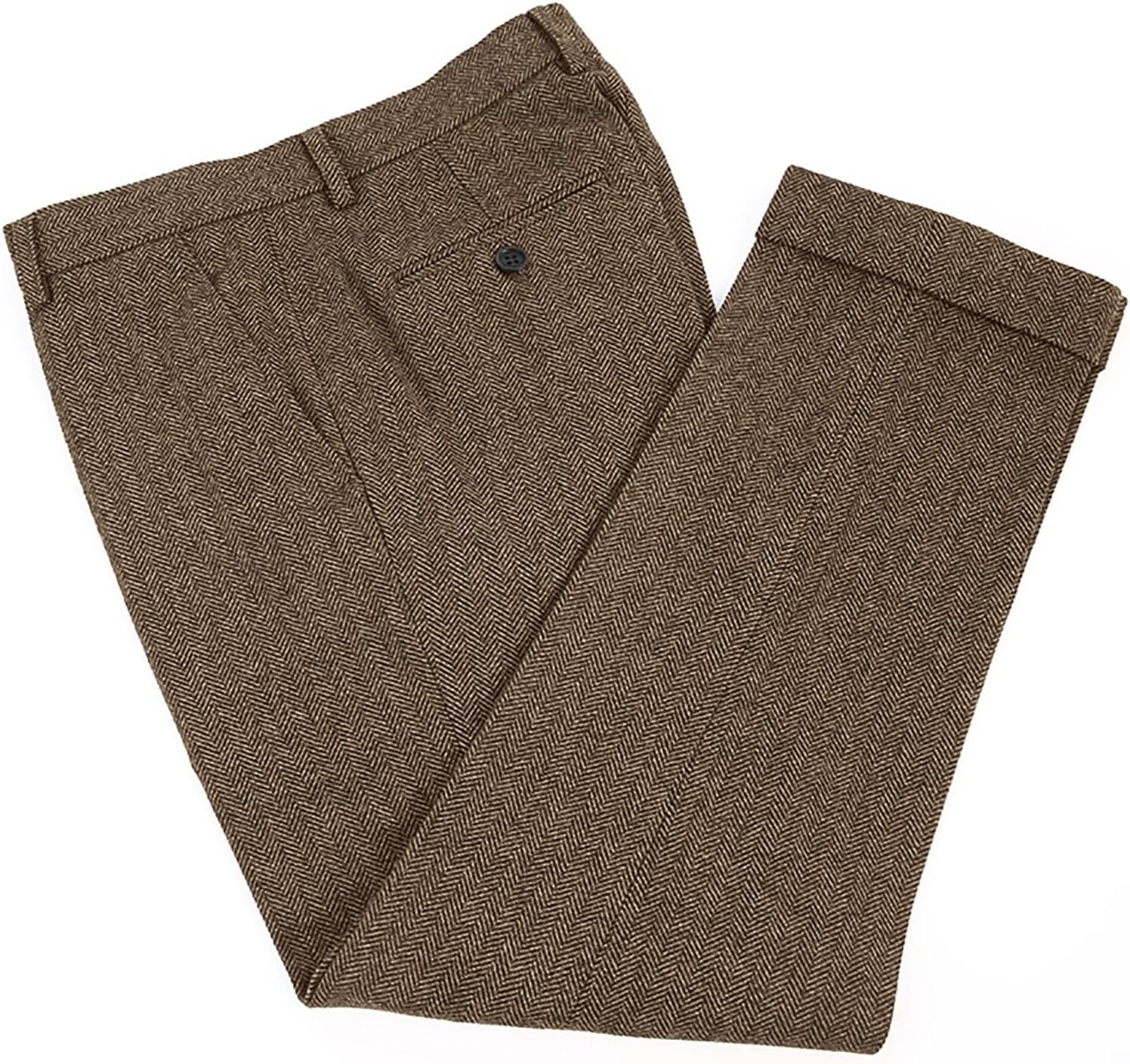 Herringbone Tweed Dress Pants  - Dress Pant Flat Front 评论和价格