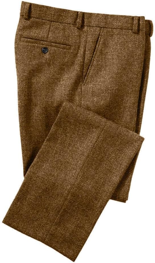 Men Slim Fit Tweed Blend Suit  - Dress Pant Flat Front 评论和价格