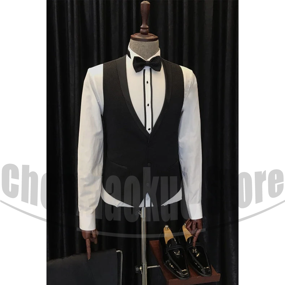 Black Men Suits Chic Shawl Lap - Formal Wear For Men Black Suit 评论和价格