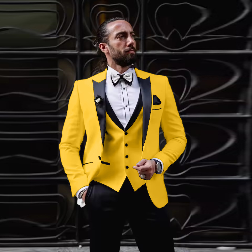 Men's Slim Fit 3 Piece Tuxedo  - Men'S Formal Dinner Wear 评论和价格