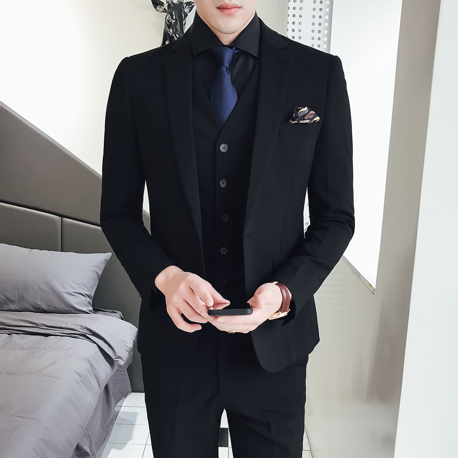 Three Piece Suit for Men, Kore - Men'S Formal Wear Not Suit 评论和价格