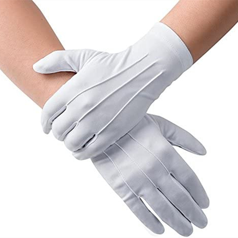 4PCS White Cotton Gloves Men F - Formal Wear Gloves Men 评论和价格