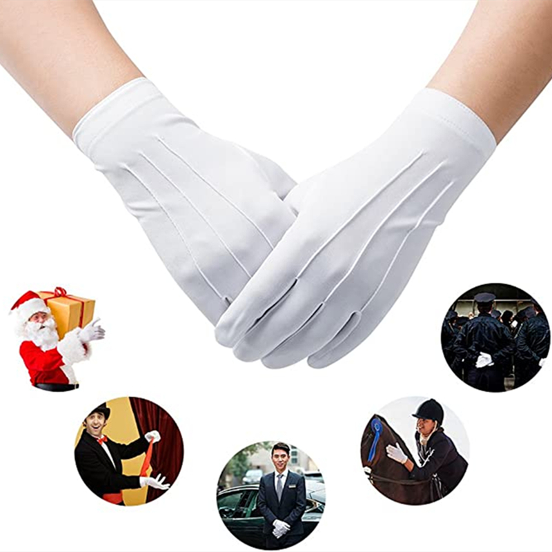4PCS White Cotton Gloves Men F - Formal Wear Gloves Men 评论和价格