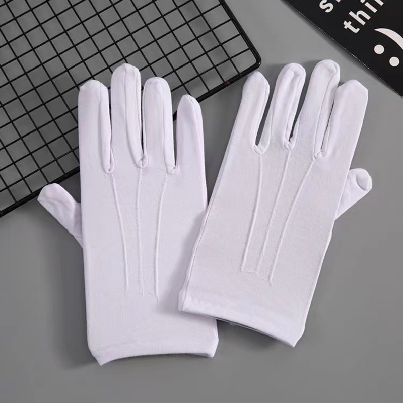 4PCS White Cotton Gloves Men F - Formal Wear Gloves Men 评论和价格