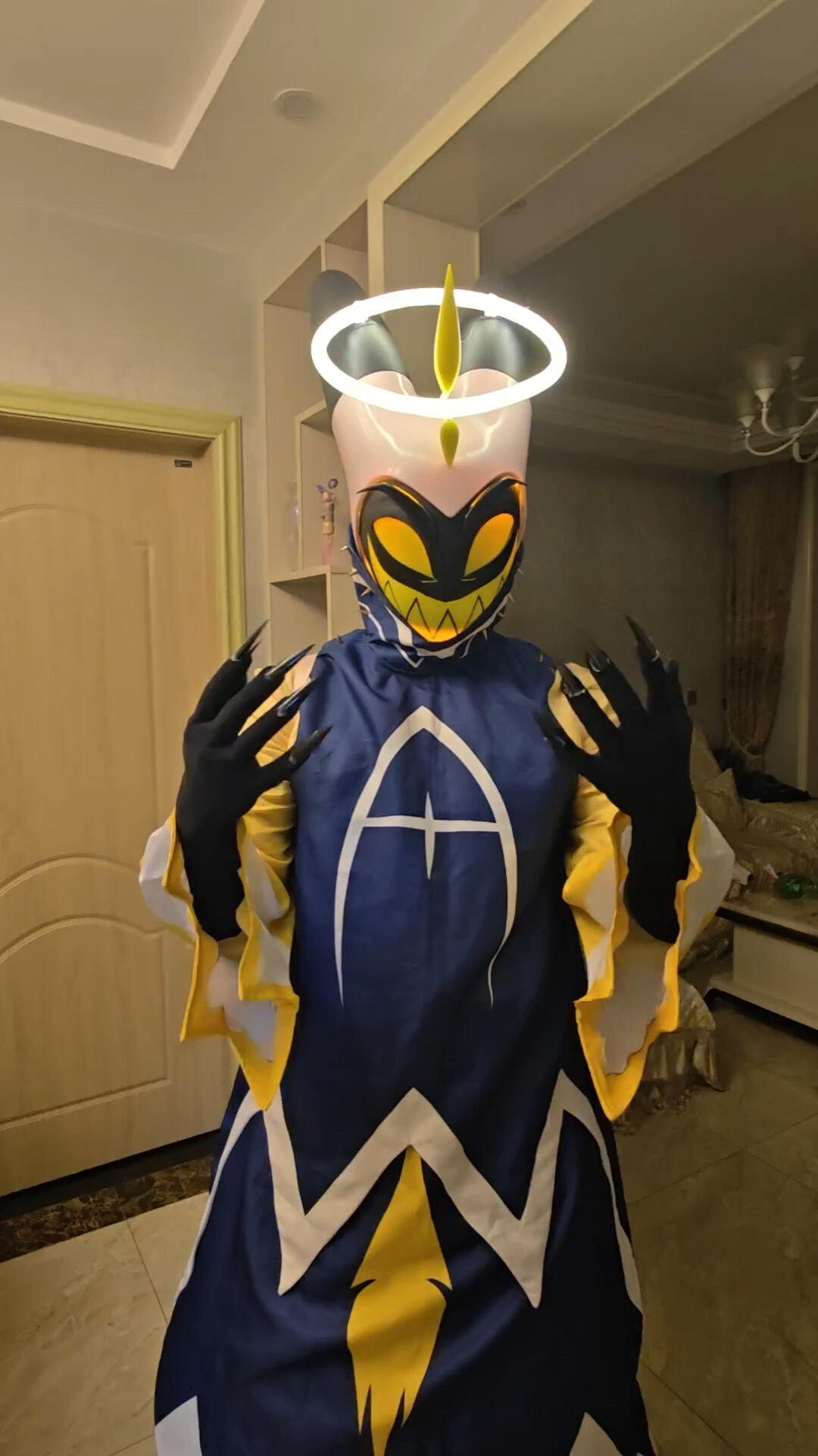 Hazbin Hotel Adam Blue Cosplay - Formal Wear Gloves Men 评论和价格