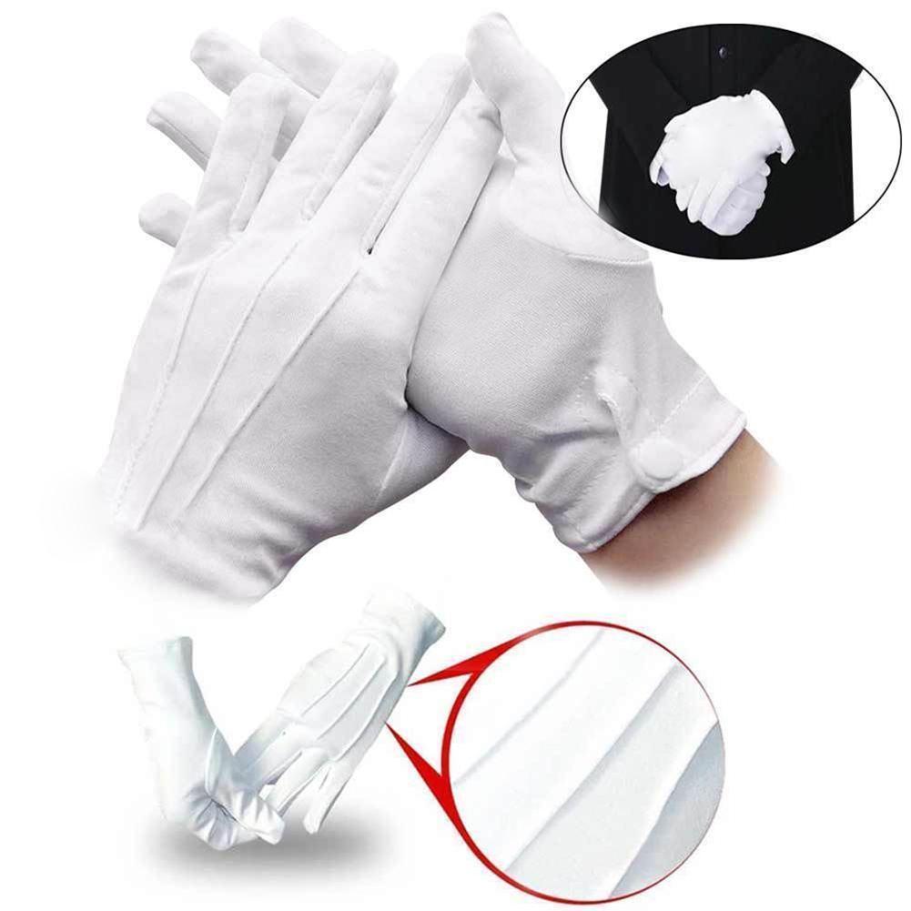 1 Pair White Cotton Gloves Adu - Formal Wear Gloves Men 评论和价格