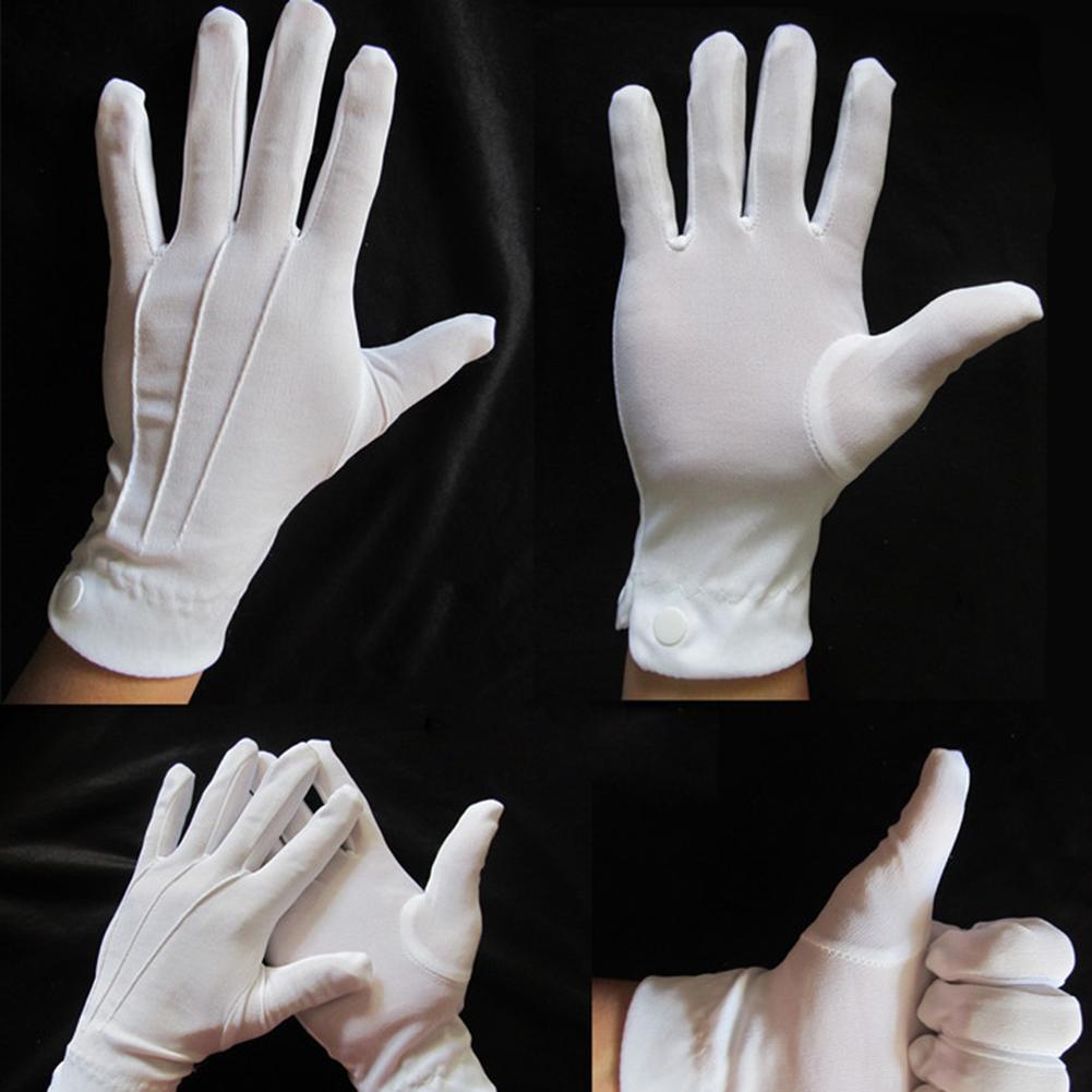 1 Pair White Cotton Gloves Adu - Formal Wear Gloves Men 评论和价格
