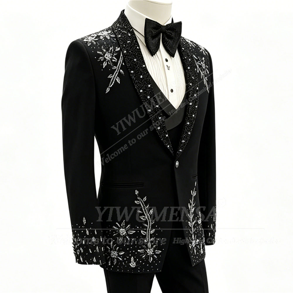 Brilliant Crystals Beading Sui - Men'S Formal Dinner Wear 评论和价格