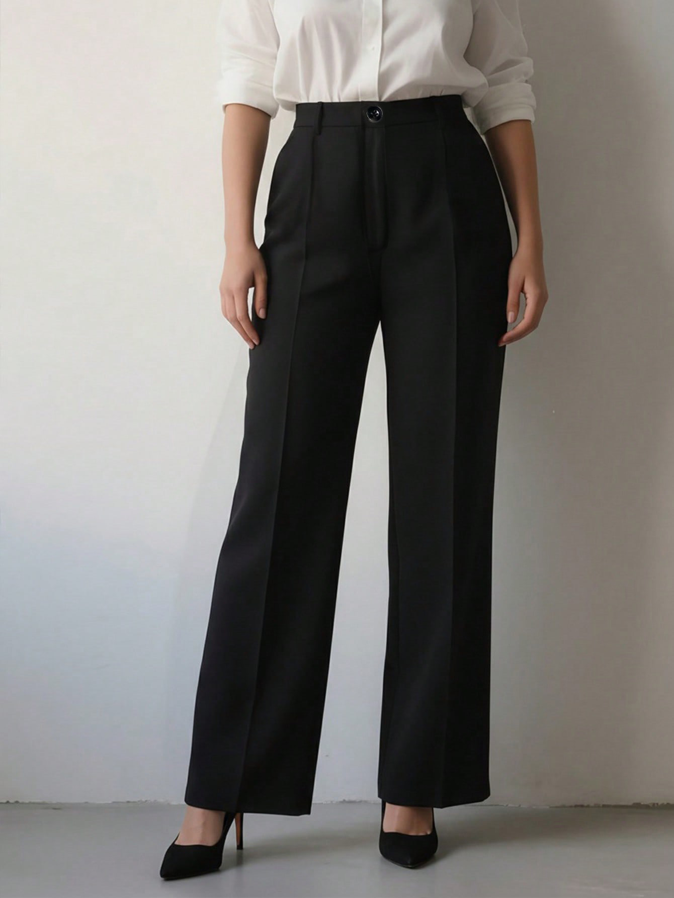 Women's High Waisted Wide Leg  - Dress Pant Flat Front 评论和价格
